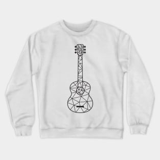 Black And White Low Poly Guitar Crewneck Sweatshirt